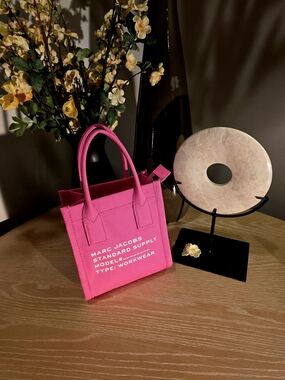 Marc Jacobs Hot Pink Mini Tote with White Logo